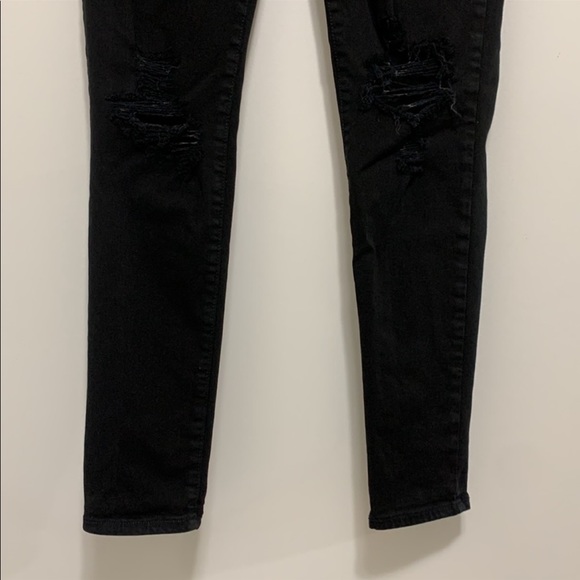 American Eagle Outfitters Black Ne(x)t Level Stretch Distressed Jeans Blown Knee - Picture 4 of 12